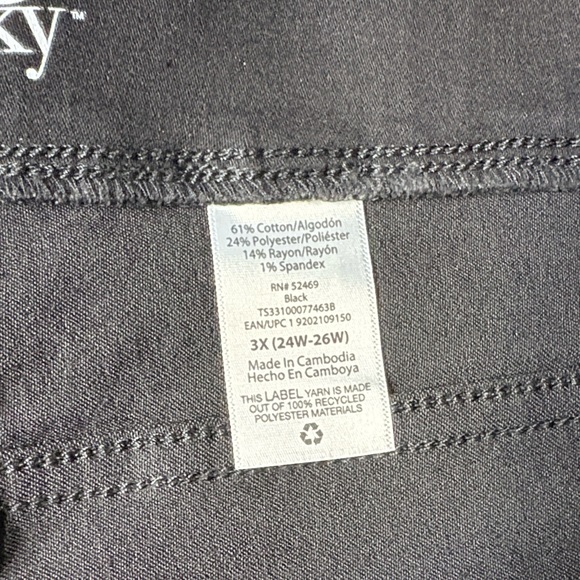 Terra & Sky High Rise Black Skinny Jeggings Size 3X(24-26W) - Picture 10 of 11